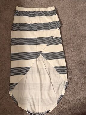 Roxy Navy and White Striped Asymmetrical Wrap Skirt